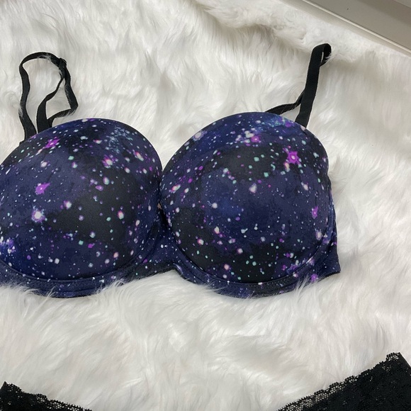 Y2K PINK Victorias Secret Starry Night Bra and Panty Set - Picture 2 of 10